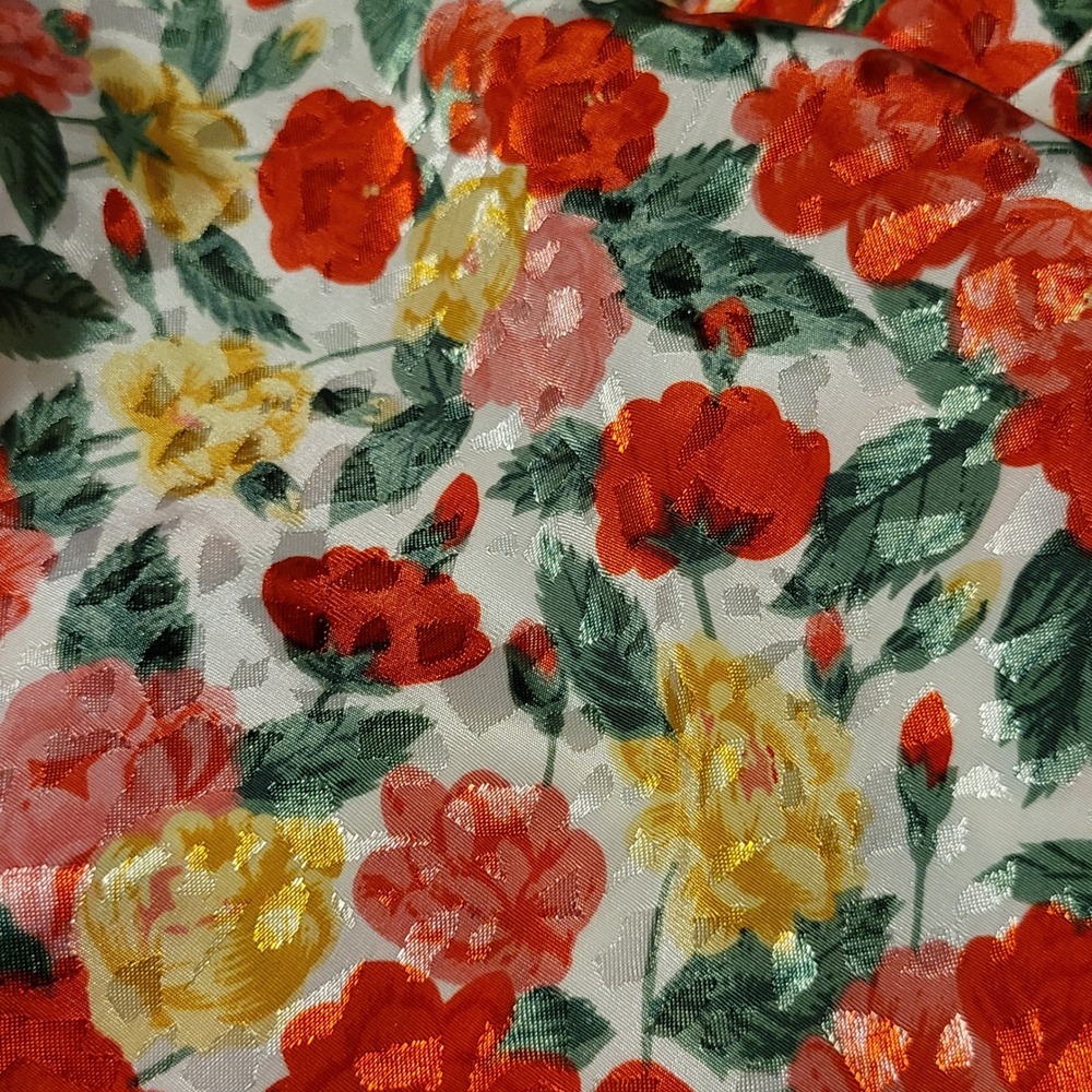 Vtg 80s Michelle Stuart Sz 6 Roses Floral Pleat-front blouse office maximalist - Picture 5 of 8